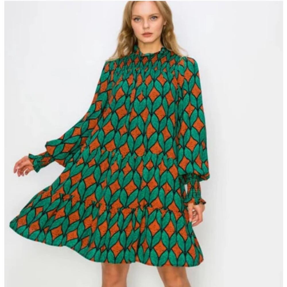 Mellóday Mock Neck Long Sleeve Dress Size Small